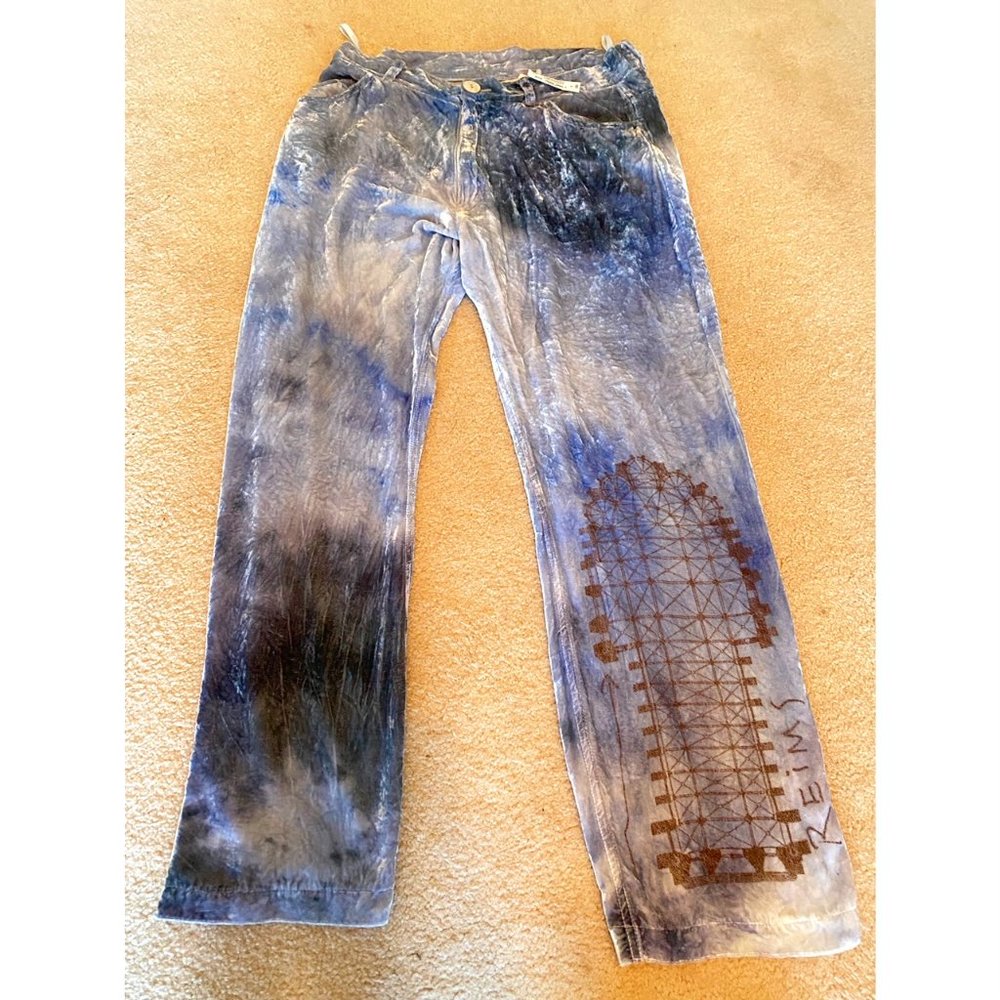 The People Of The Labyrinths Blue Rayon Silk Pants Medium NWT